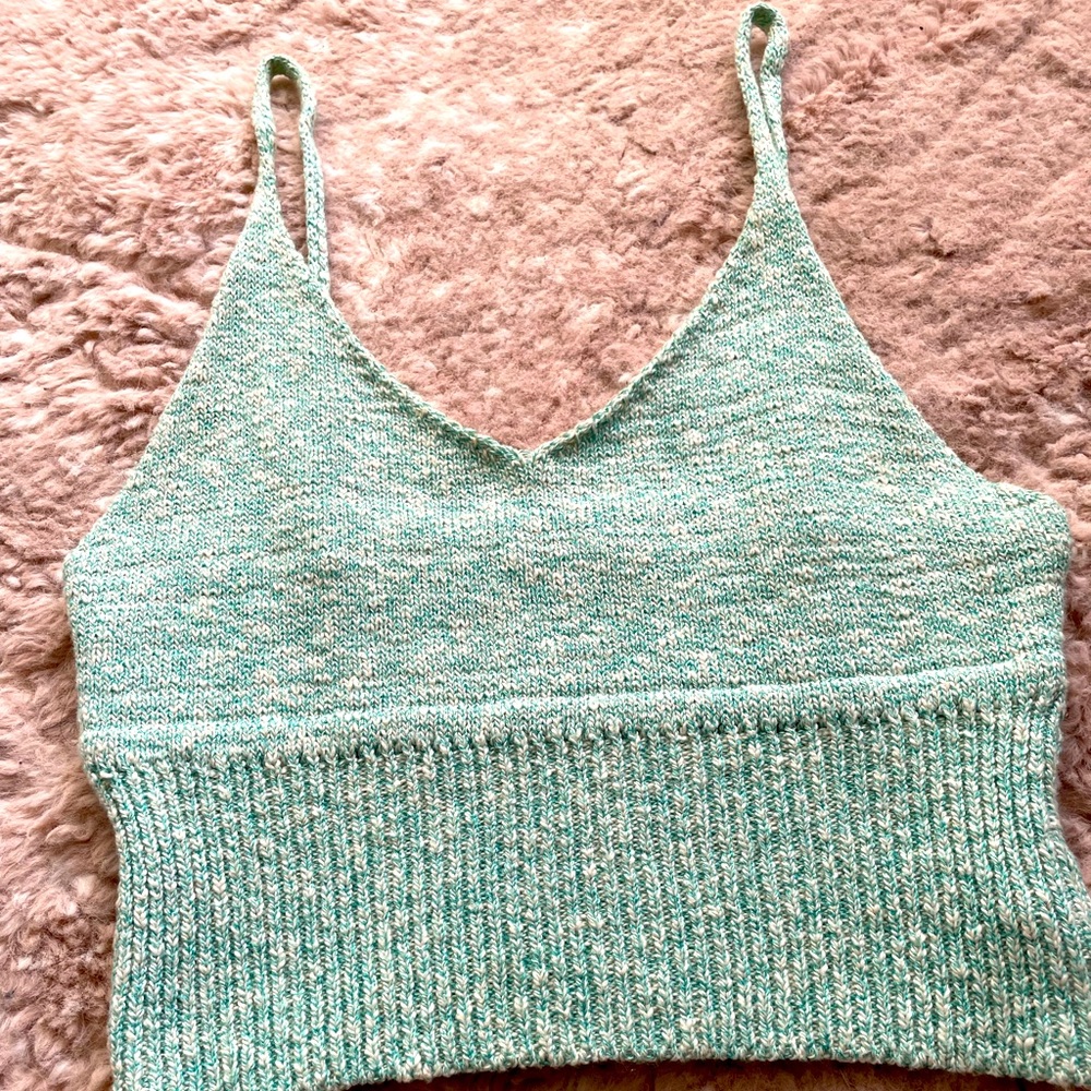 Aqua knit crop top. M/L runs small.